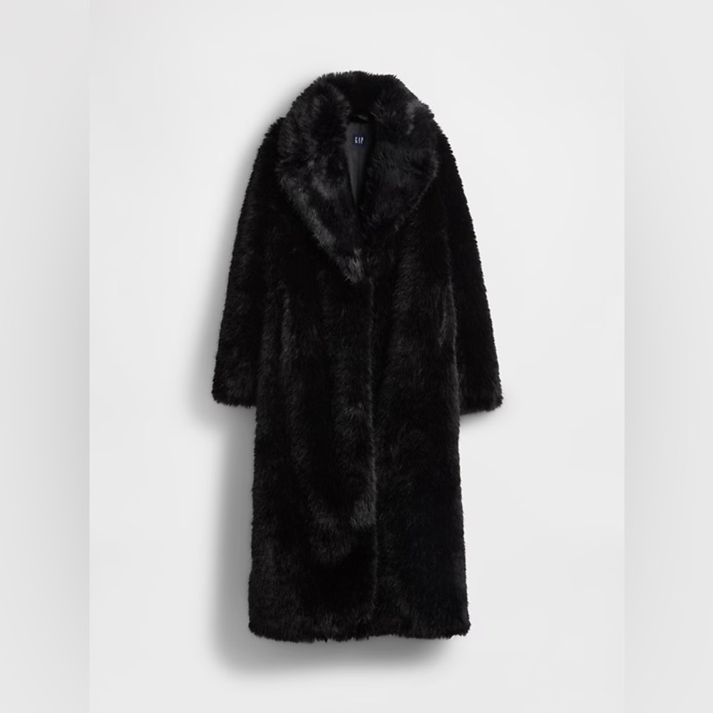 GAP Faux Fur Long Coat - Picture 5 of 11